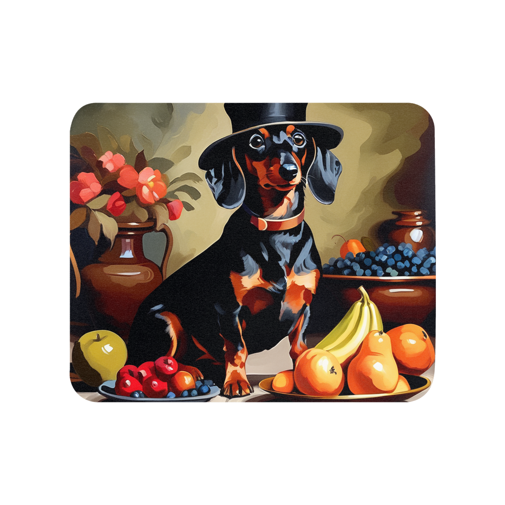 PugMug Custom Black Dachshund Mouse Pad