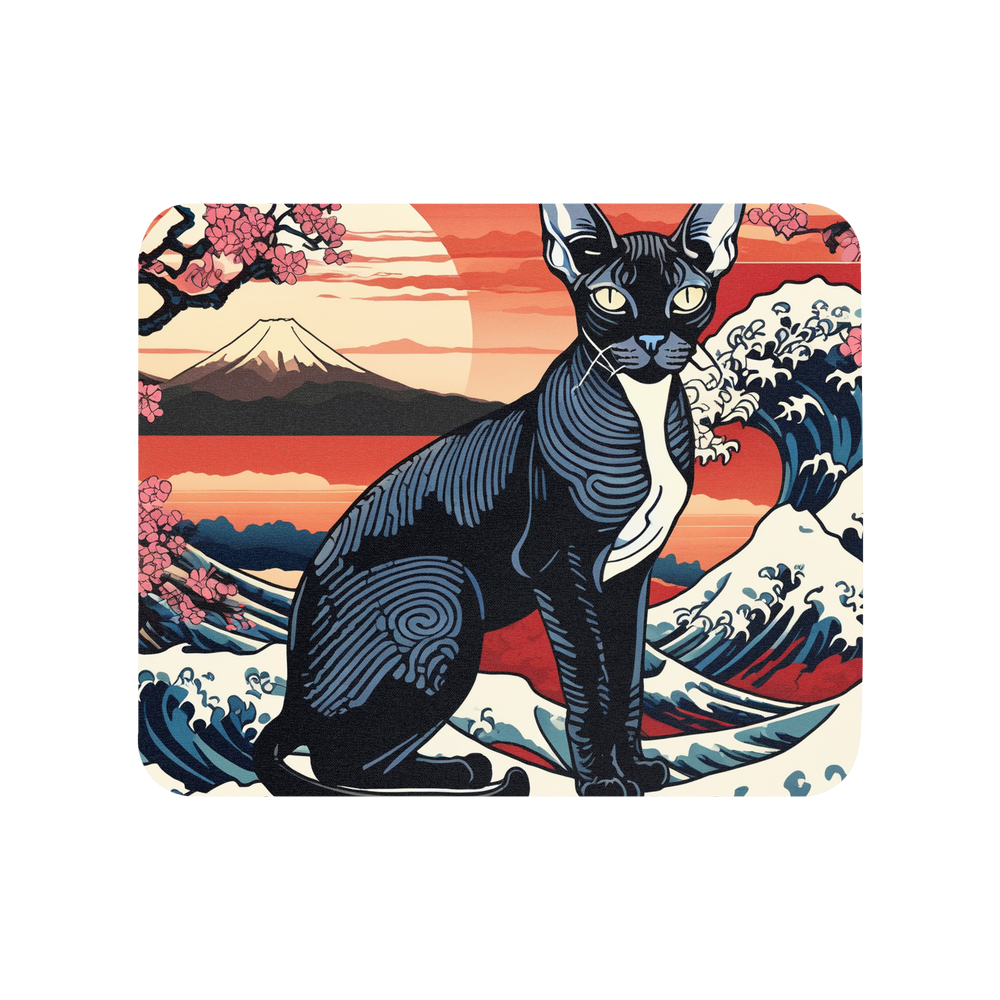 PugMug Custom Black Sphynx Cat Mouse Pad