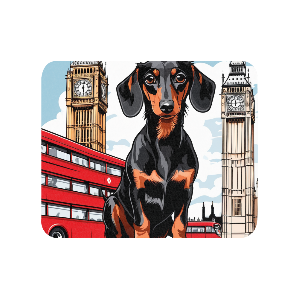 PugMug Custom Black Dachshund Mouse Pad