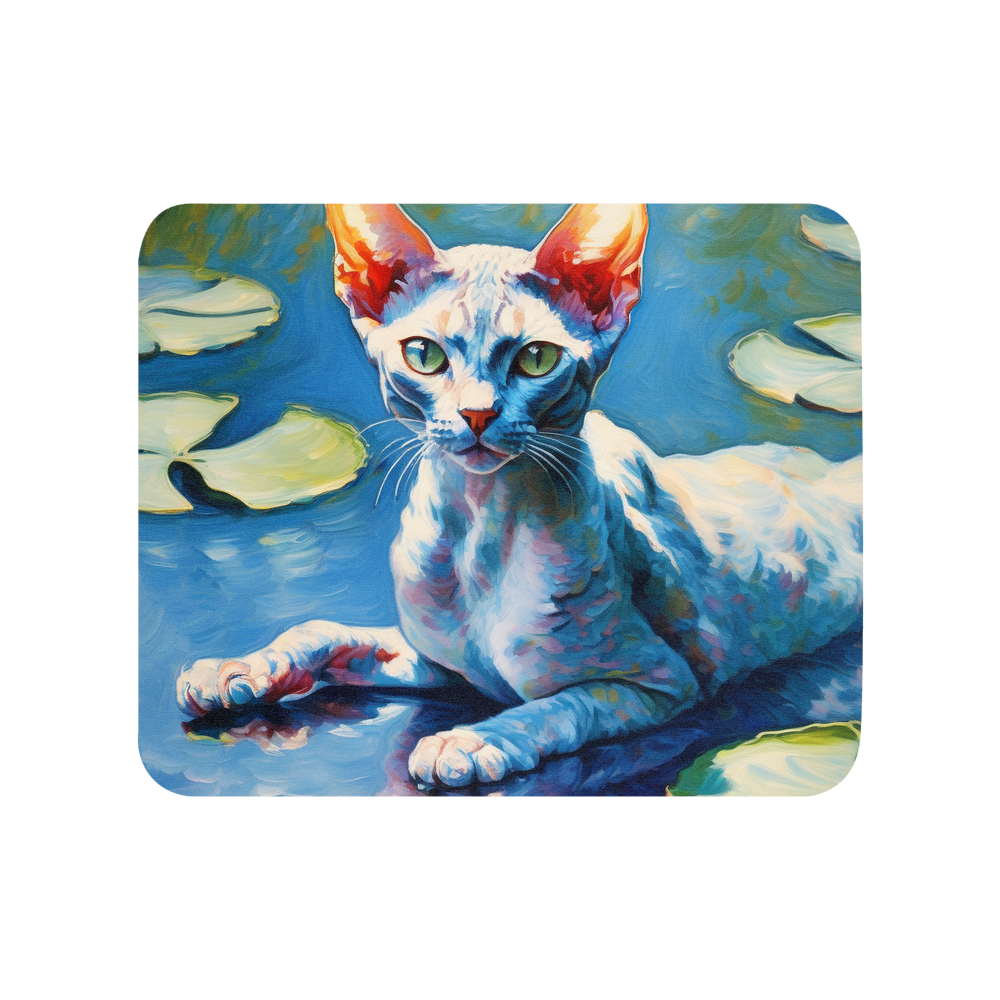 PugMug Custom Tabby Devon Rex Cat Mouse Pad