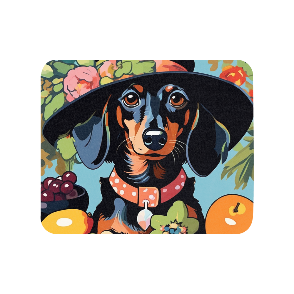 PugMug Custom Black Dachshund Mouse Pad
