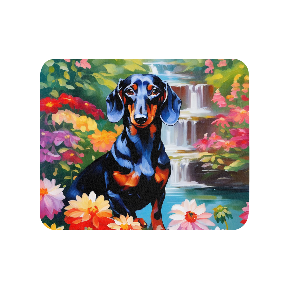 PugMug Custom Black Dachshund Mouse Pad