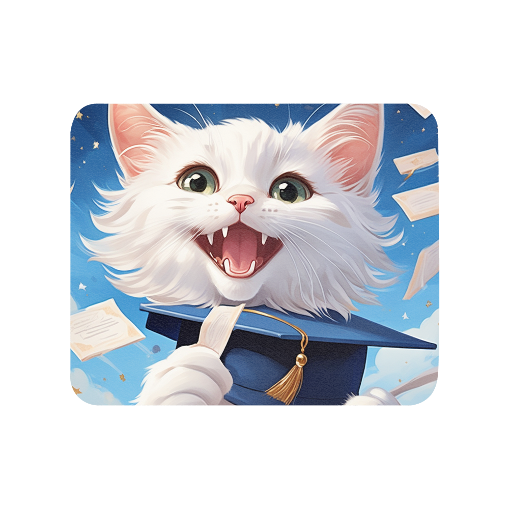 PugMug Custom White Companion Cat Mouse Pad