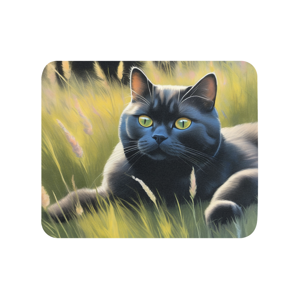 PugMug Custom Black British Shorthair Cat Mouse Pad