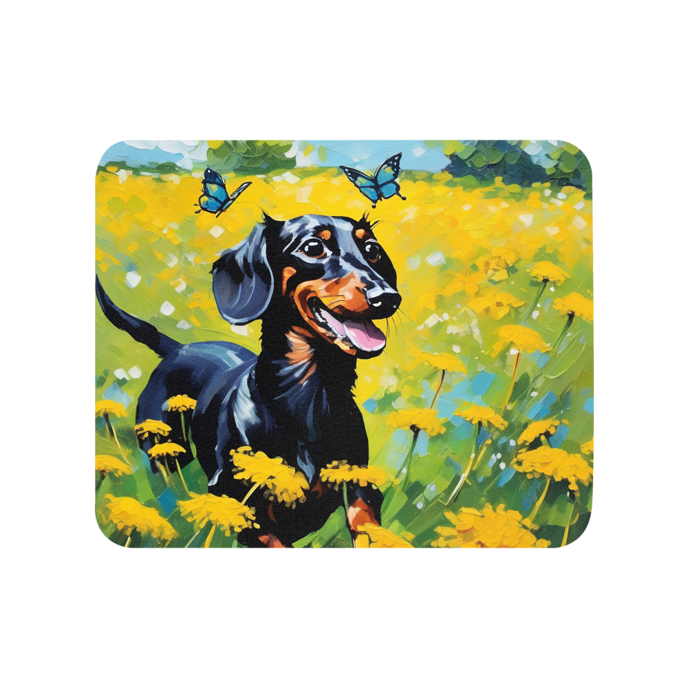 PugMug Custom Black Dachshund Mouse Pad