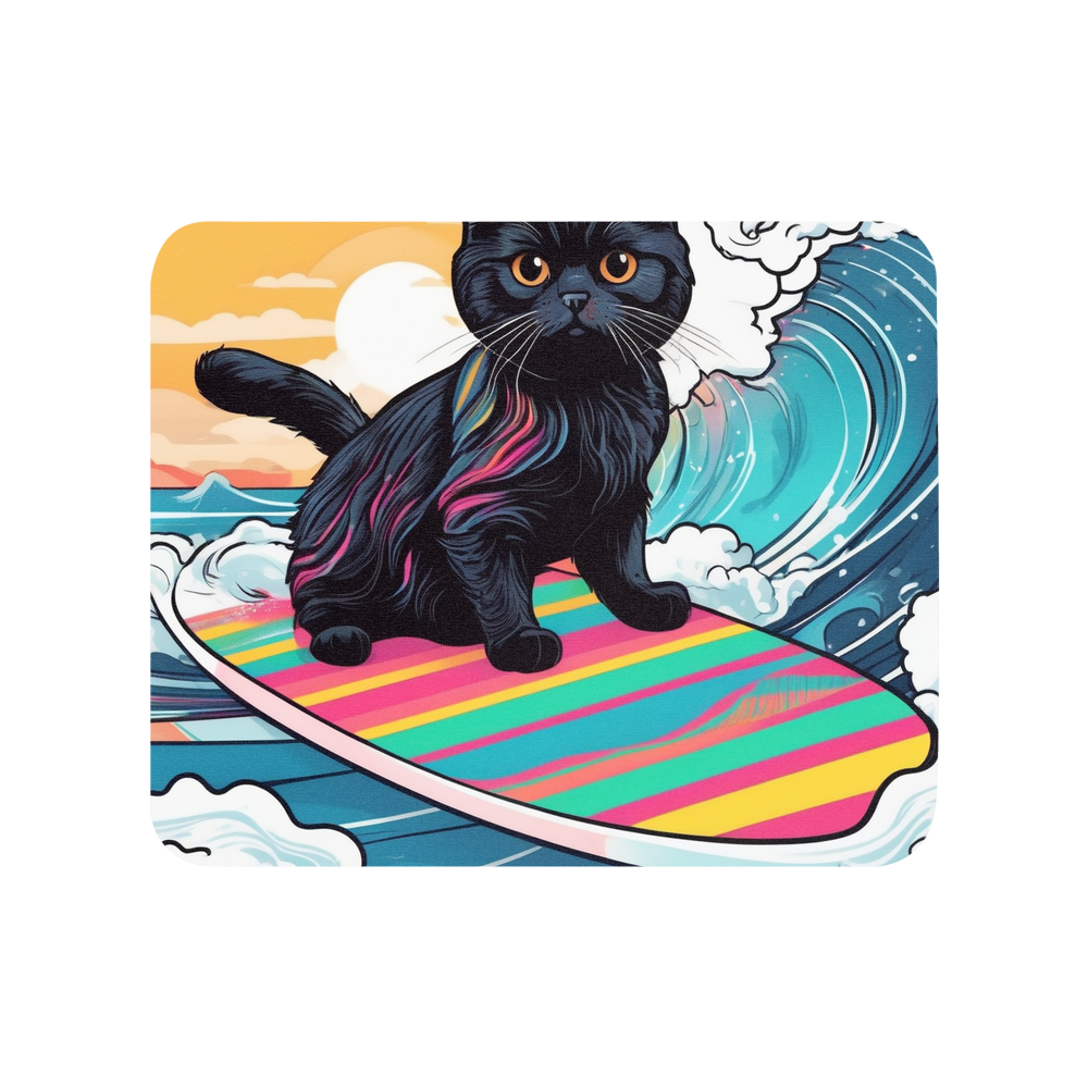 PugMug Custom Black Scottish Fold Cat Mouse Pad