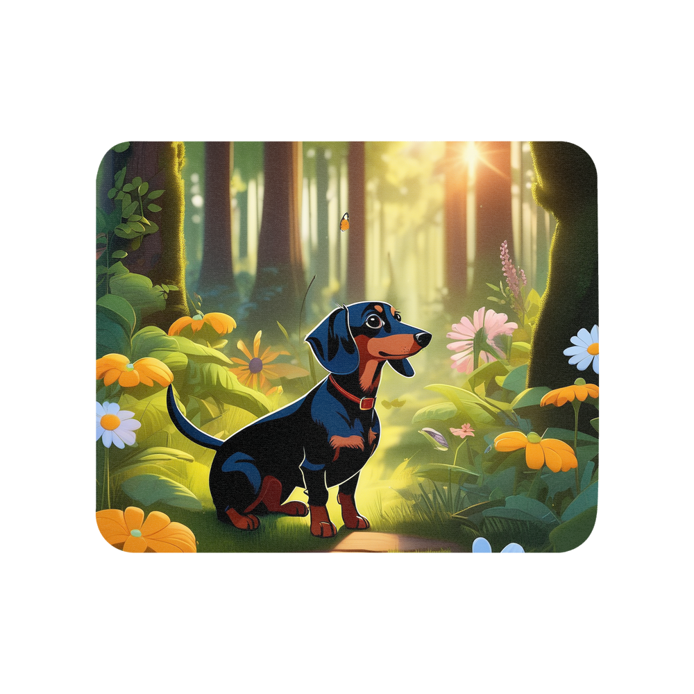 PugMug Custom Black Dachshund Mouse Pad