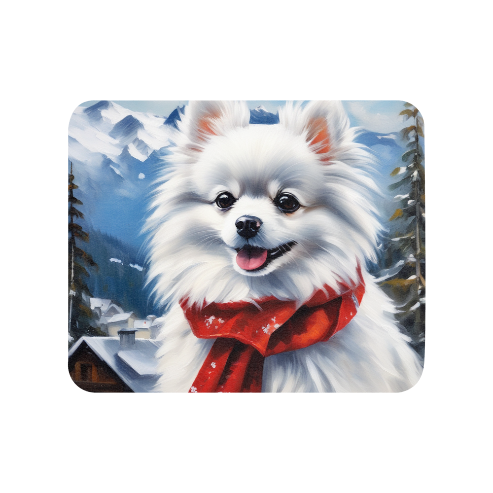 PugMug Custom White Pomeranian Mouse Pad