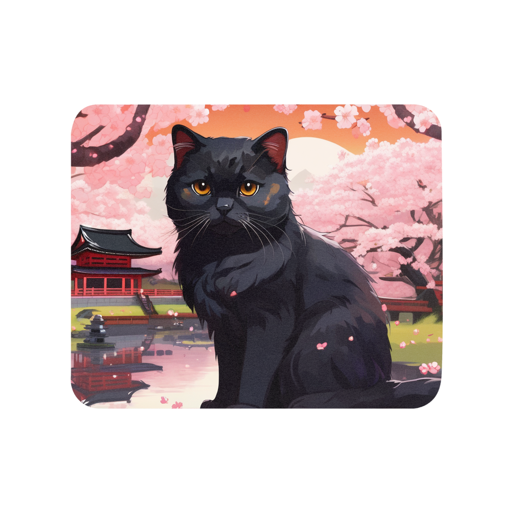 PugMug Custom Black Scottish Fold Cat Mouse Pad