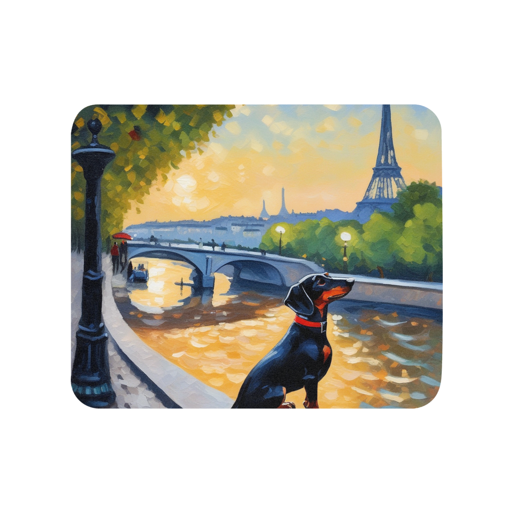 PugMug Custom Black Dachshund Mouse Pad