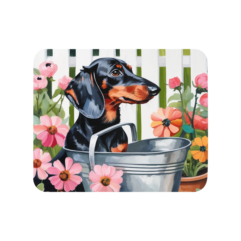 PugMug Custom Black Dachshund Mouse Pad