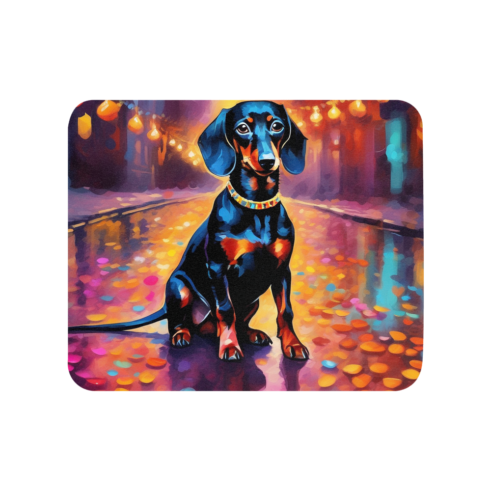 PugMug Custom Black Dachshund Mouse Pad
