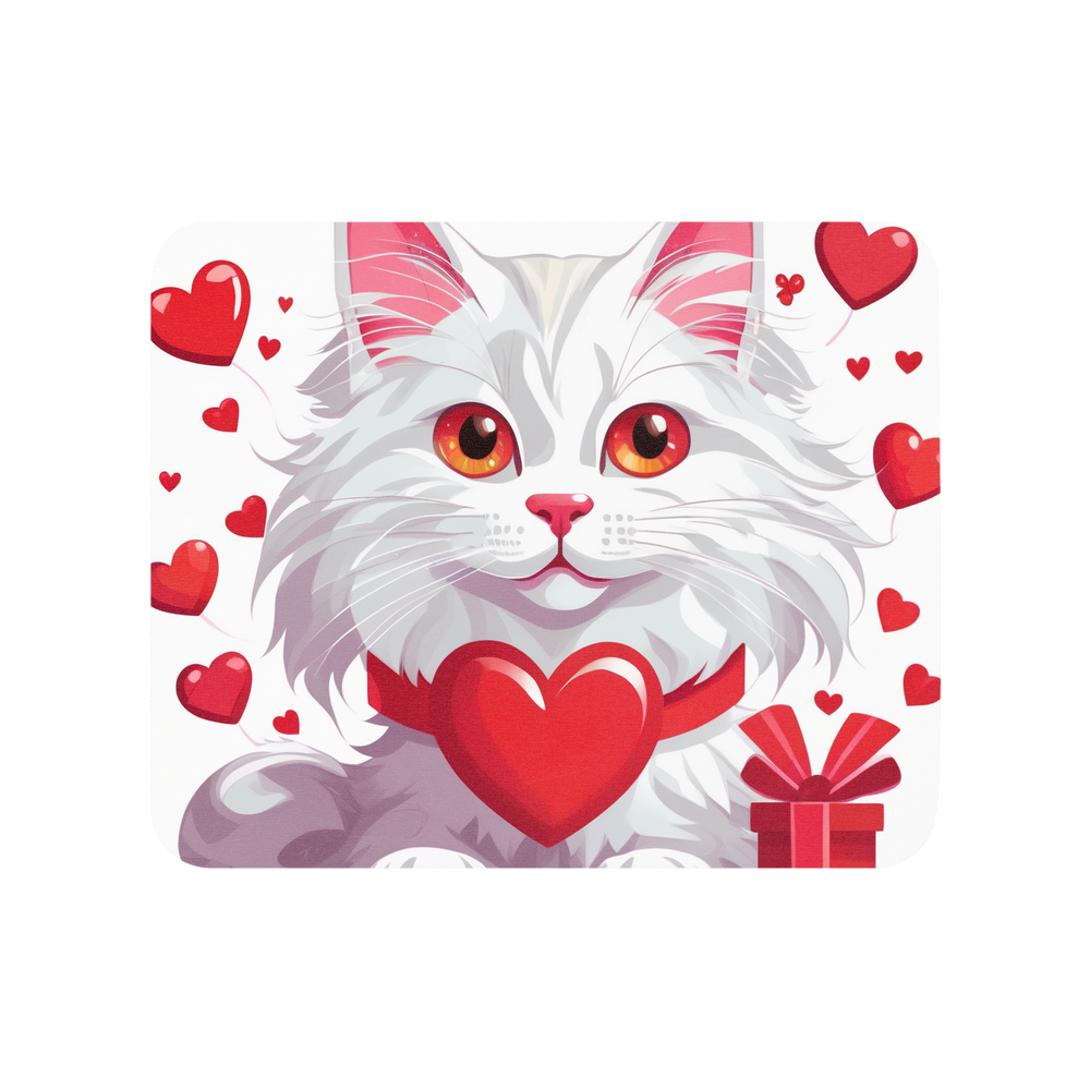 PugMug Custom White Maine Coon Cat Mouse Pad