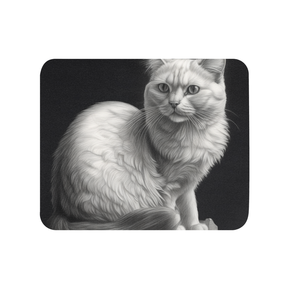 PugMug Custom White Companion Cat Mouse Pad