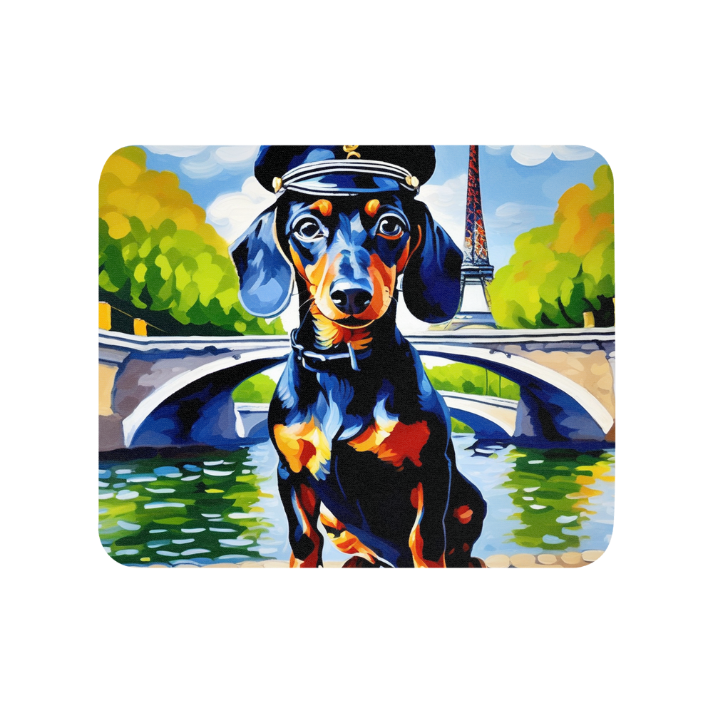 PugMug Custom Black Dachshund Mouse Pad