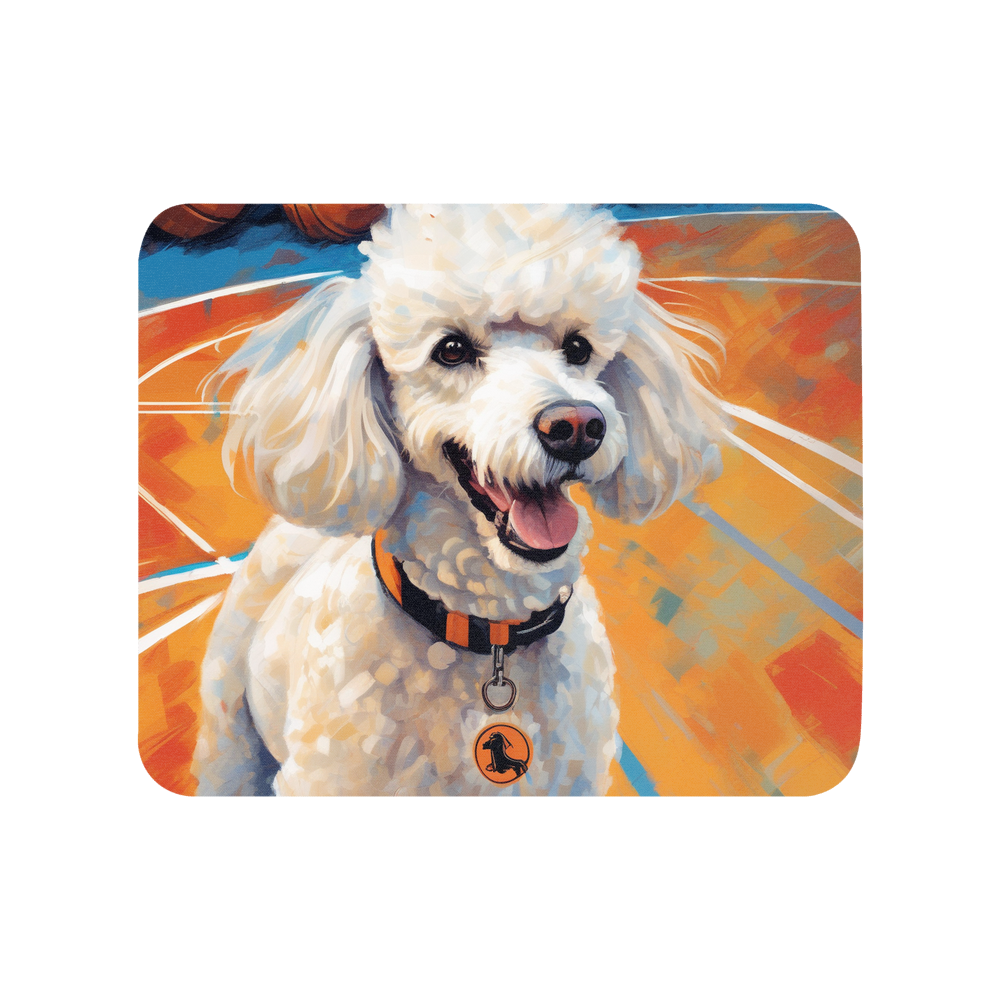 PugMug Custom White Poodle Mouse Pad