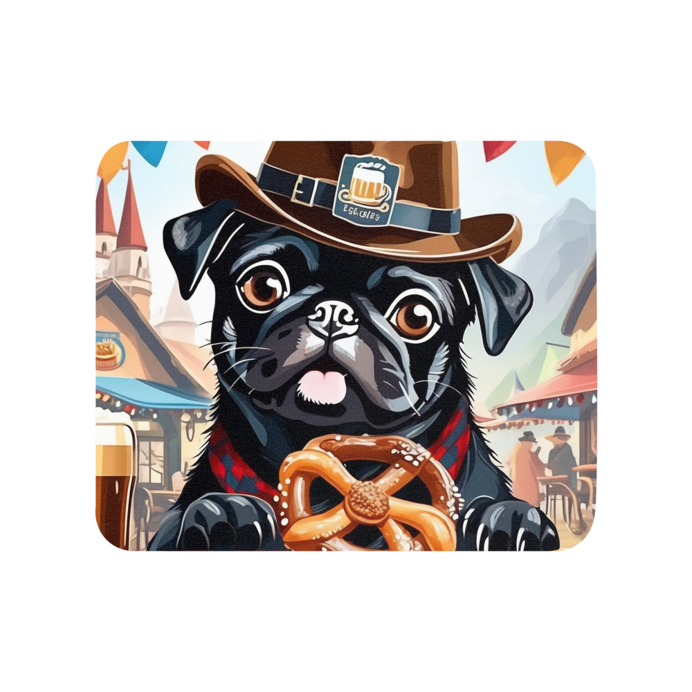 PugMug Custom Black Pug Mouse Pad