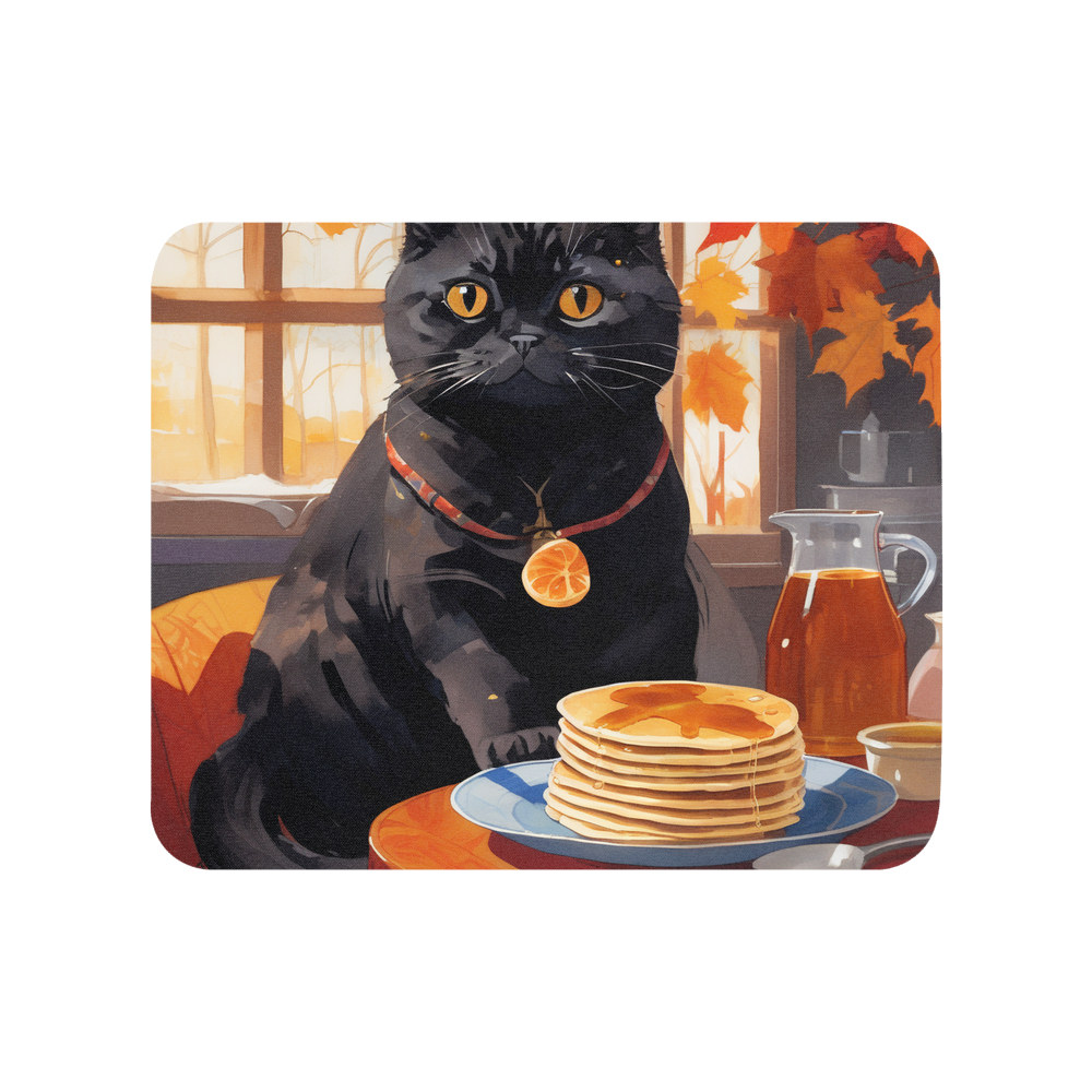 PugMug Custom Black Scottish Fold Cat Mouse Pad