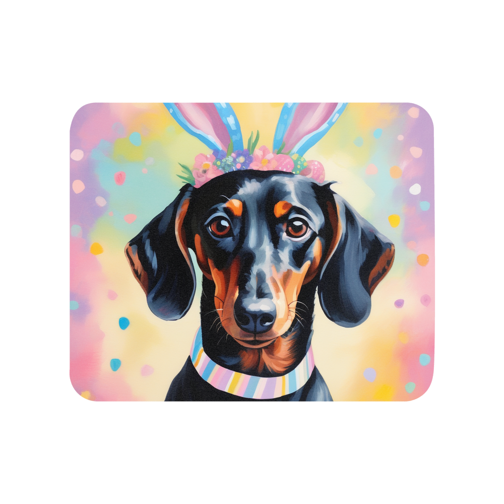 PugMug Custom Black Dachshund Mouse Pad