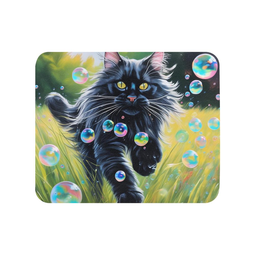 PugMug Custom Black Maine Coon Cat Mouse Pad