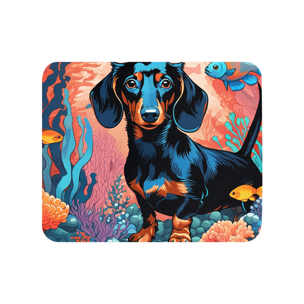 PugMug Custom Black Dachshund Mouse Pad