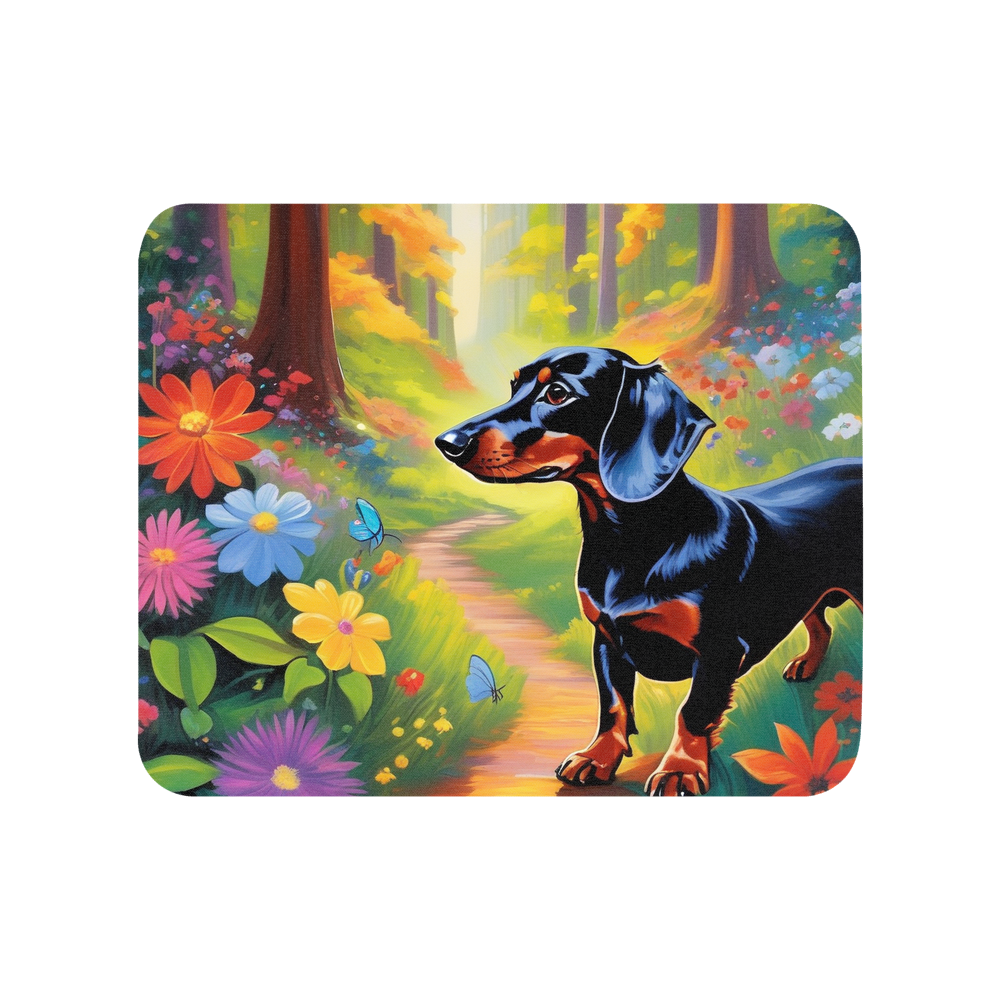 PugMug Custom Black Dachshund Mouse Pad