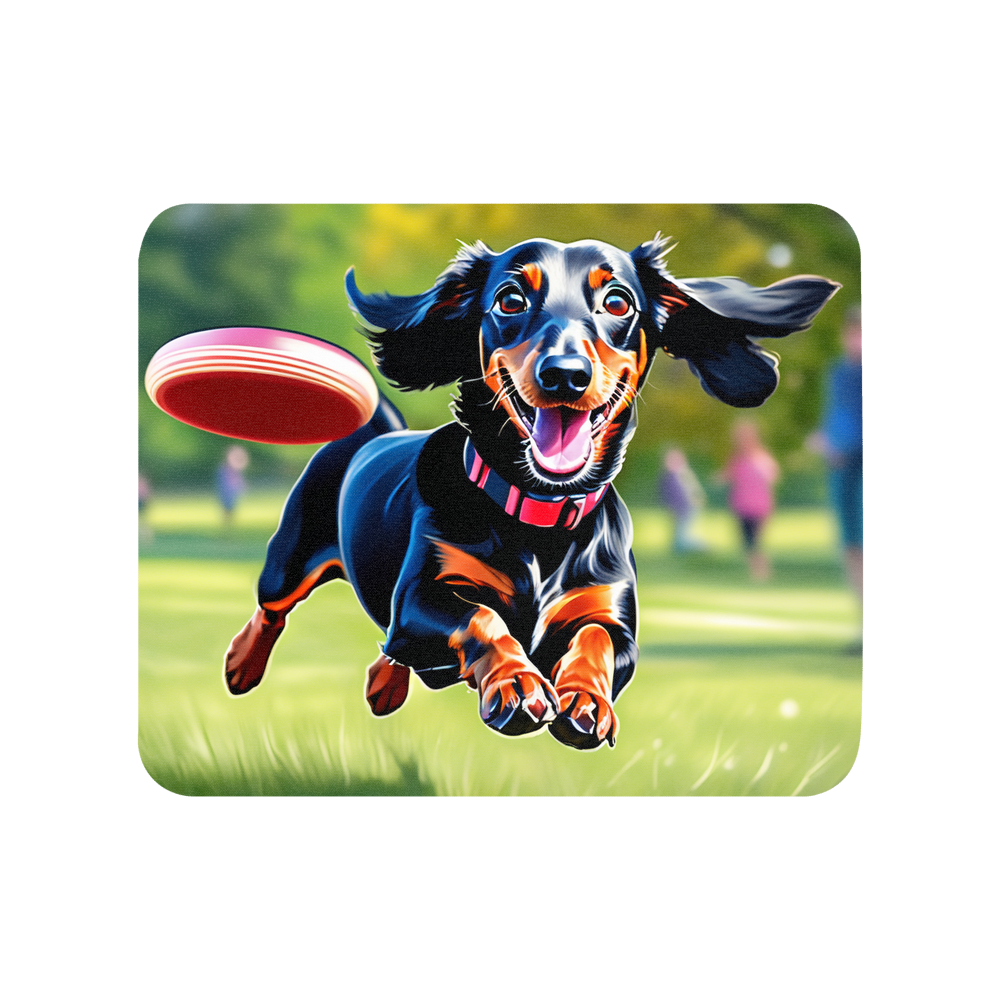 PugMug Custom Black Dachshund Mouse Pad