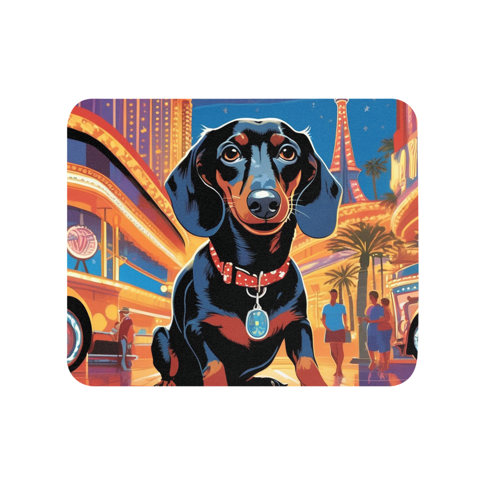PugMug Custom Black Dachshund Mouse Pad