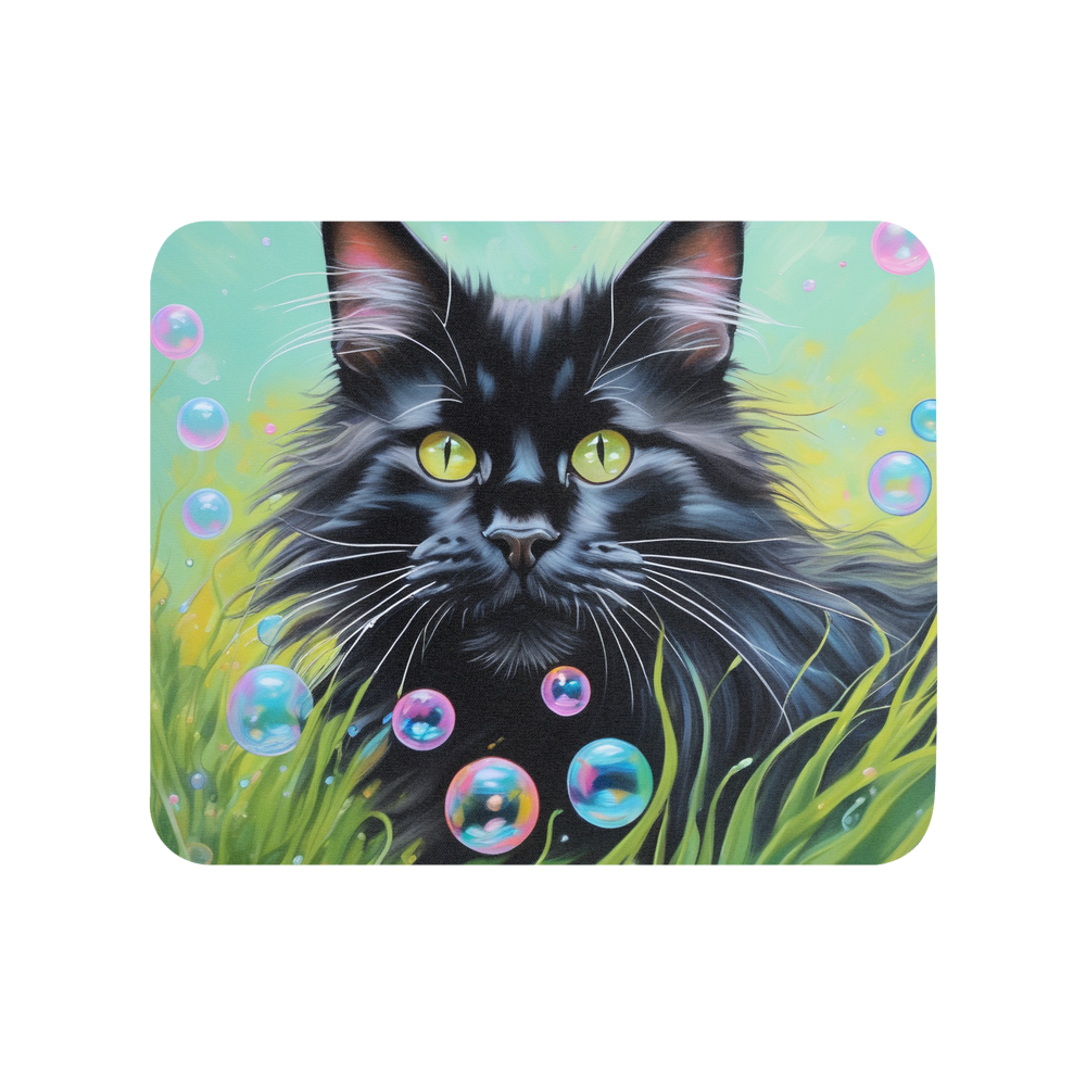 PugMug Custom Black Maine Coon Cat Mouse Pad
