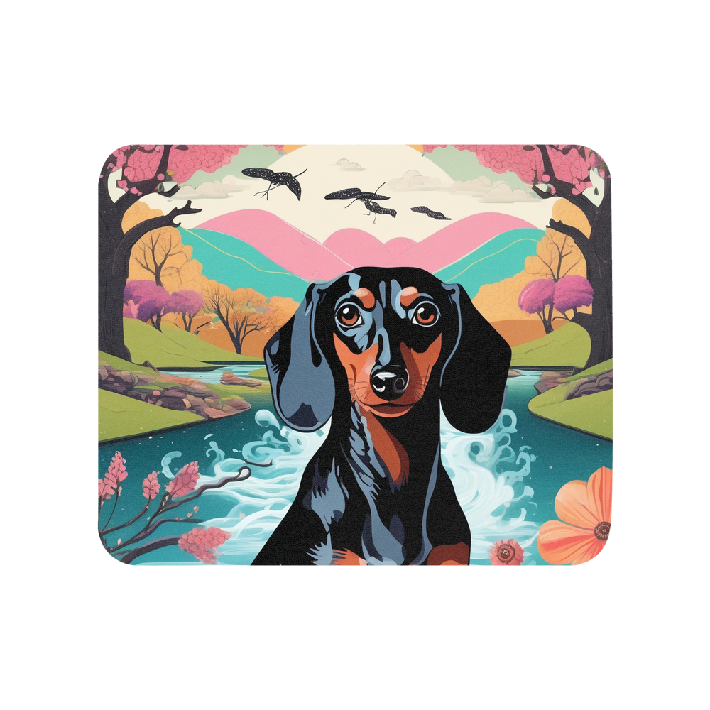 PugMug Custom Black Dachshund Mouse Pad