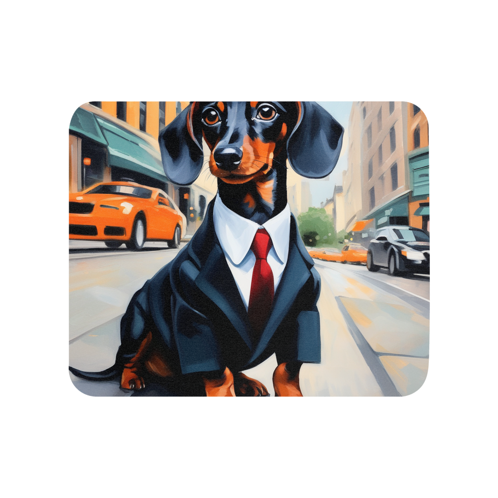 PugMug Custom Black Dachshund Mouse Pad