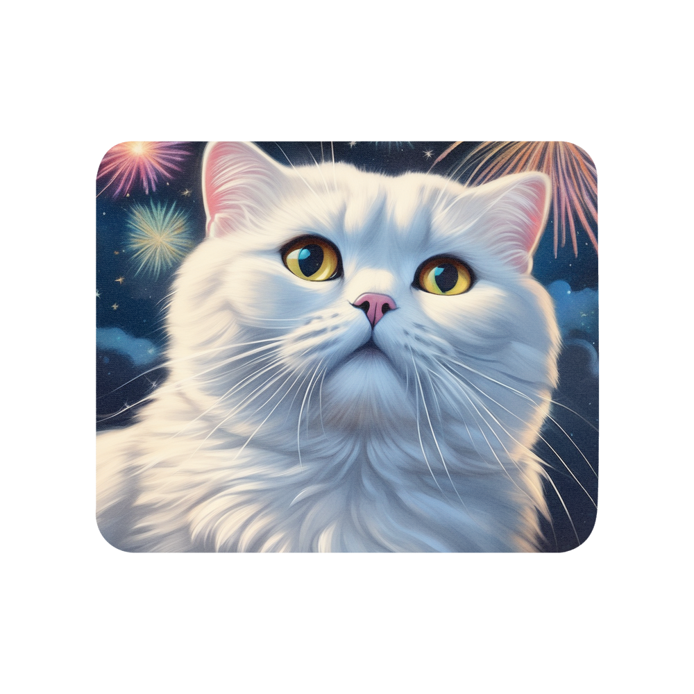 PugMug Custom White Scottish Fold Cat Mouse Pad