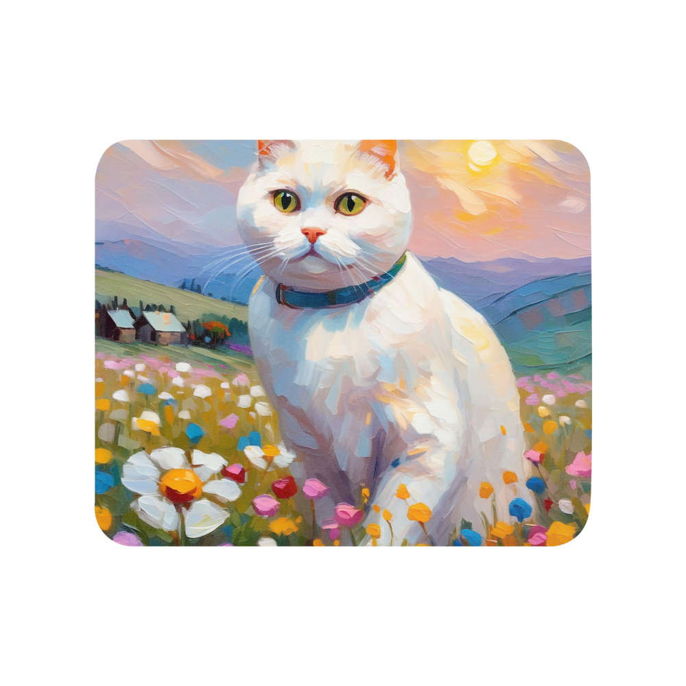PugMug Custom White Scottish Fold Cat Mouse Pad