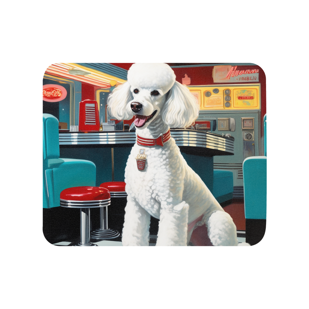 PugMug Custom White Poodle Mouse Pad