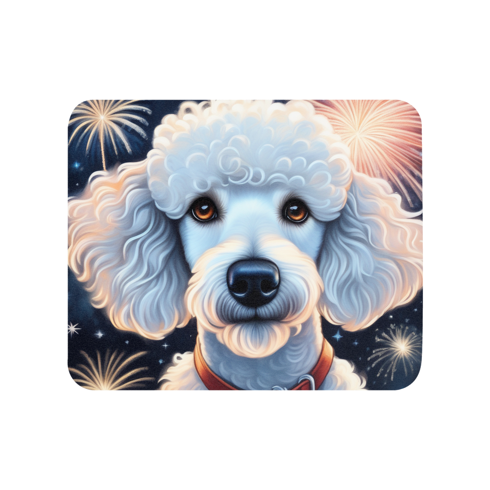 PugMug Custom White Poodle Mouse Pad