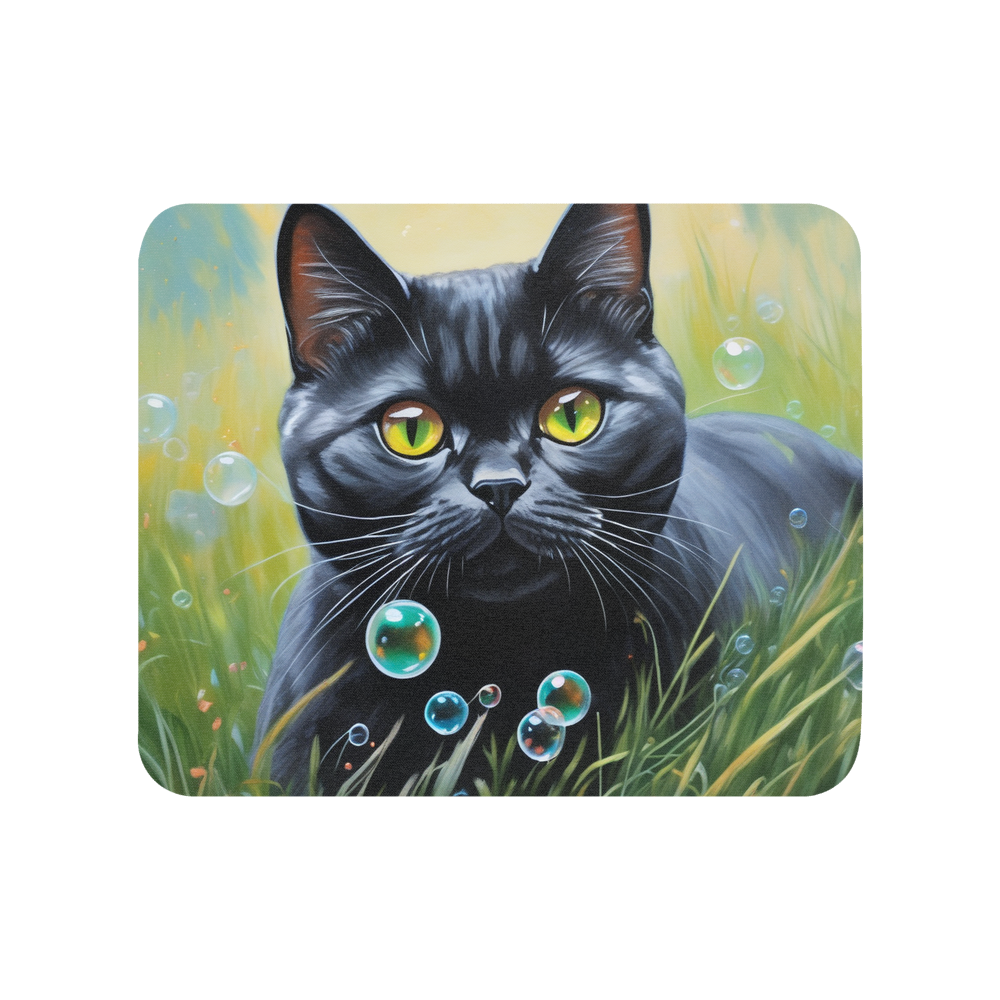 PugMug Custom Black British Shorthair Cat Mouse Pad