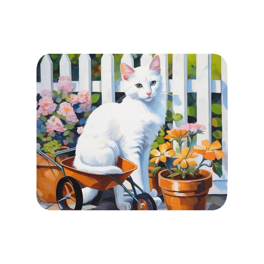 PugMug Custom White Companion Cat Mouse Pad