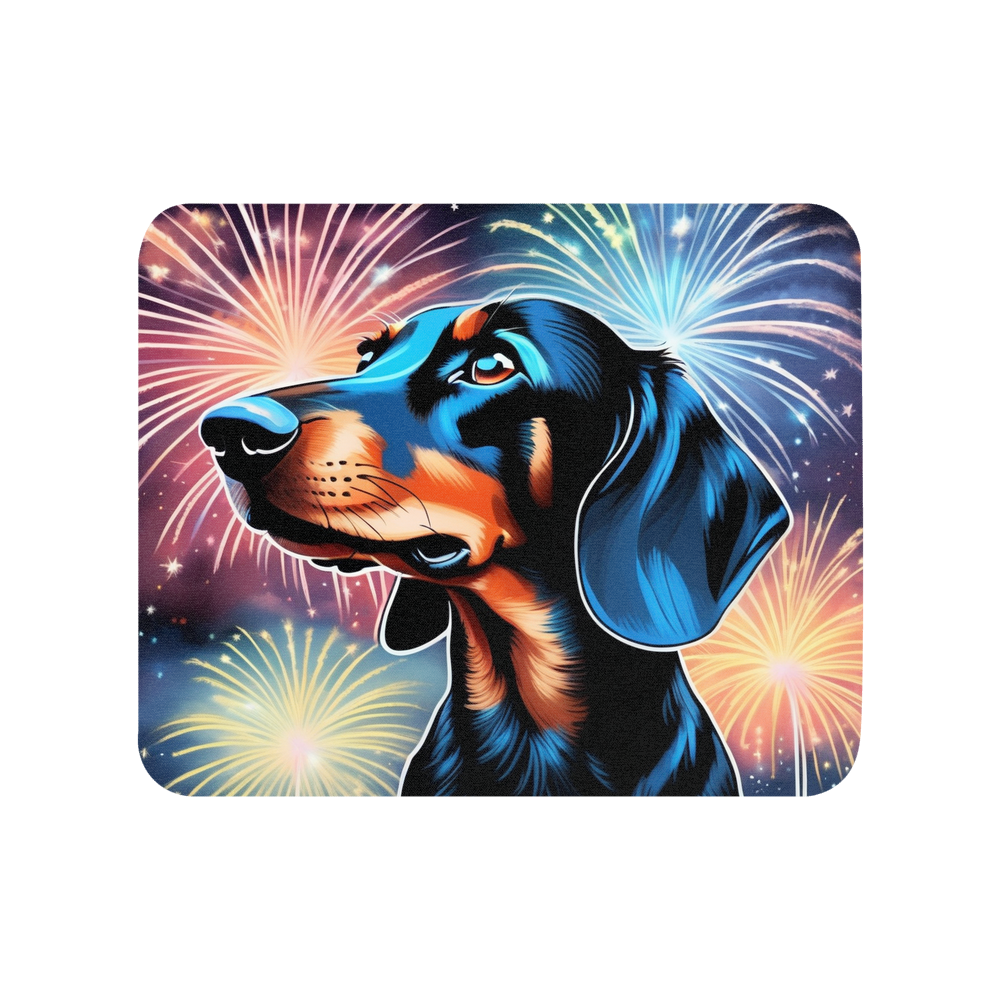 PugMug Custom Black Dachshund Mouse Pad