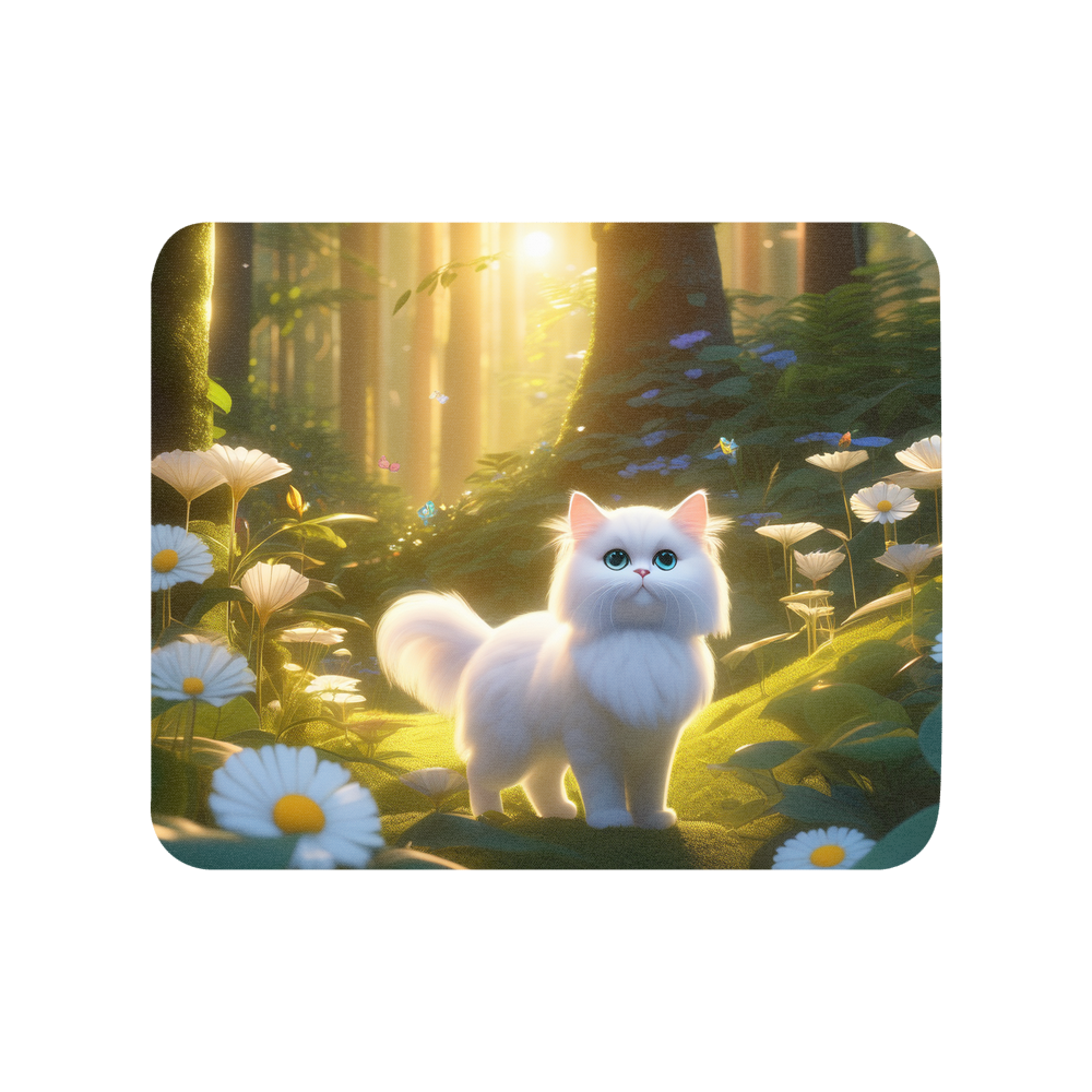 PugMug Custom White Persian Cat Mouse Pad