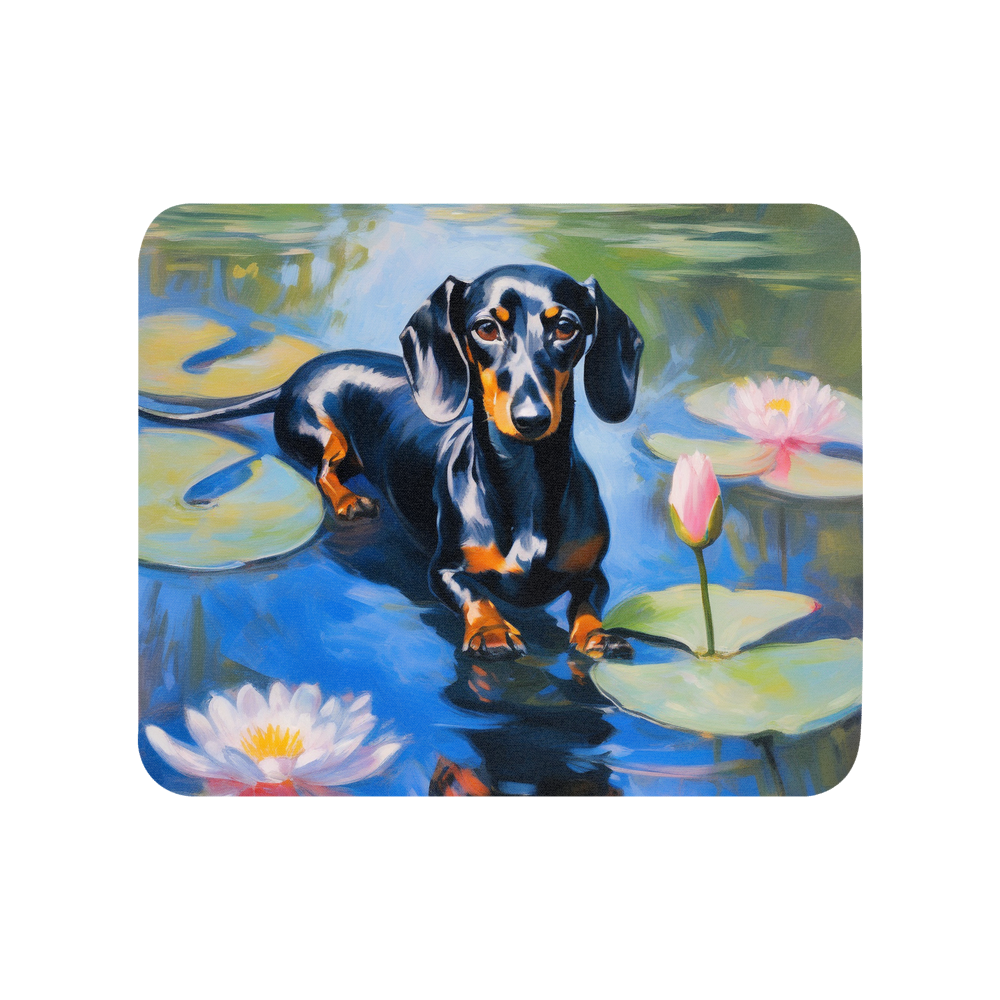 PugMug Custom Black Dachshund Mouse Pad
