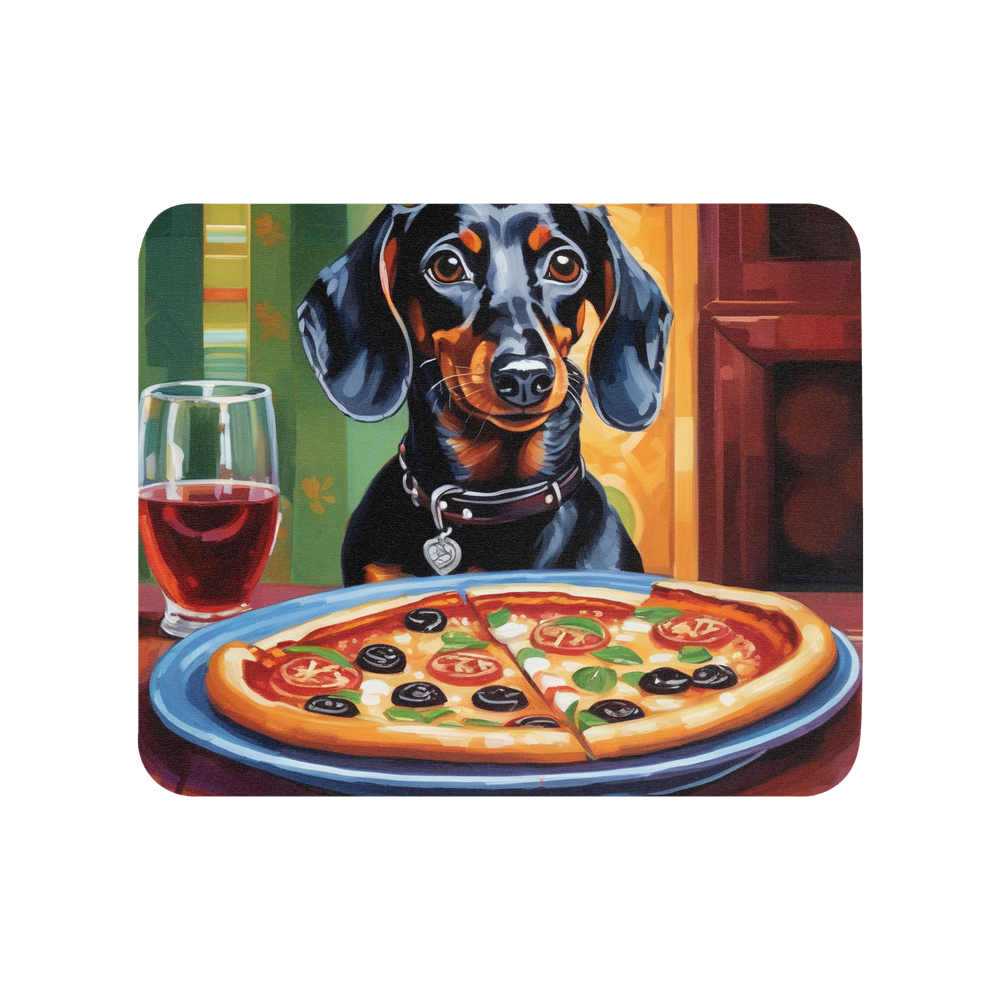 PugMug Custom Black Dachshund Mouse Pad