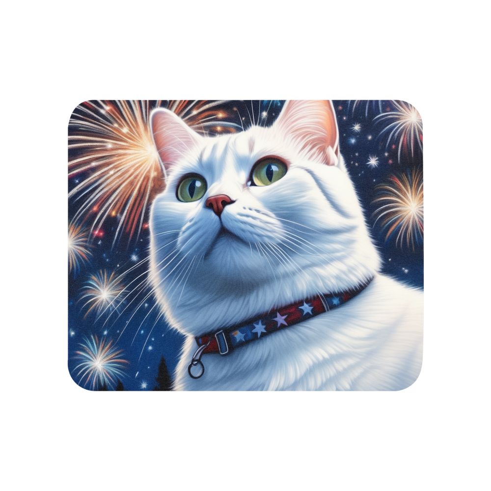 PugMug Custom White American Shorthair Cat Mouse Pad