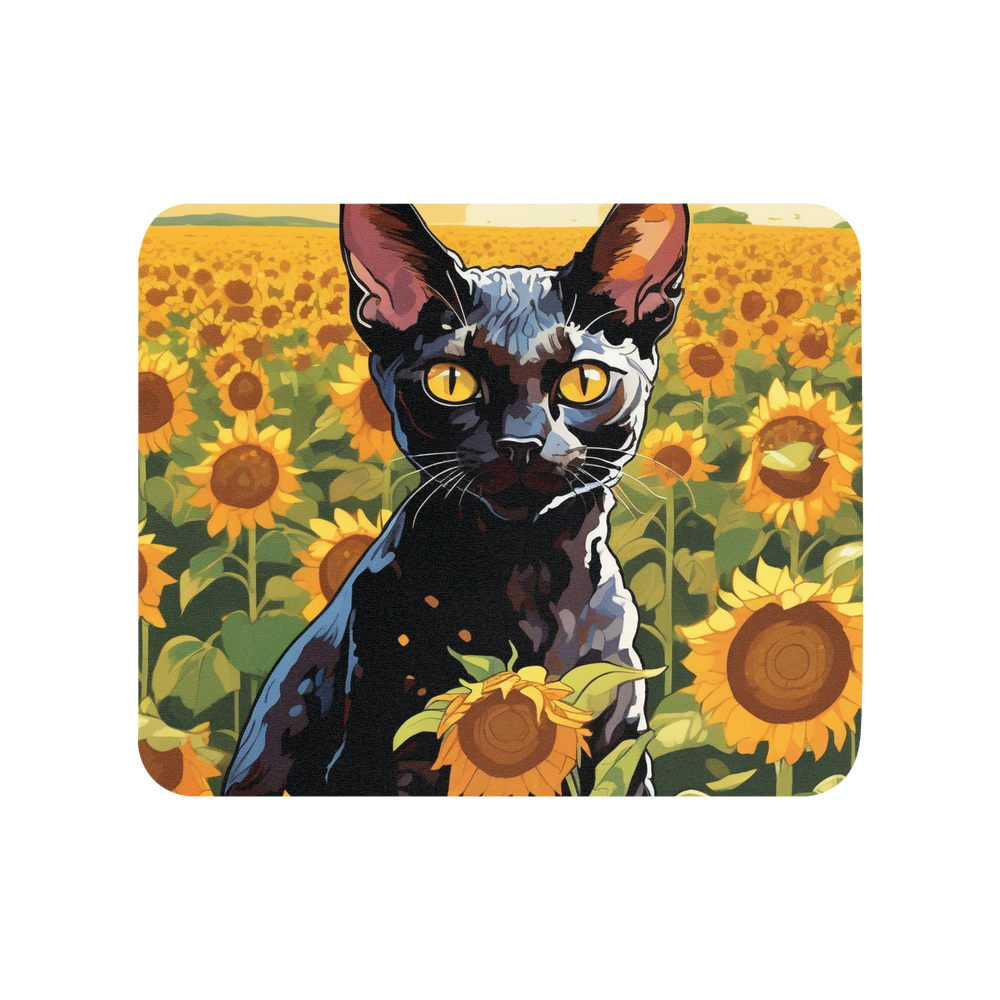 PugMug Custom Black Devon Rex Cat Mouse Pad