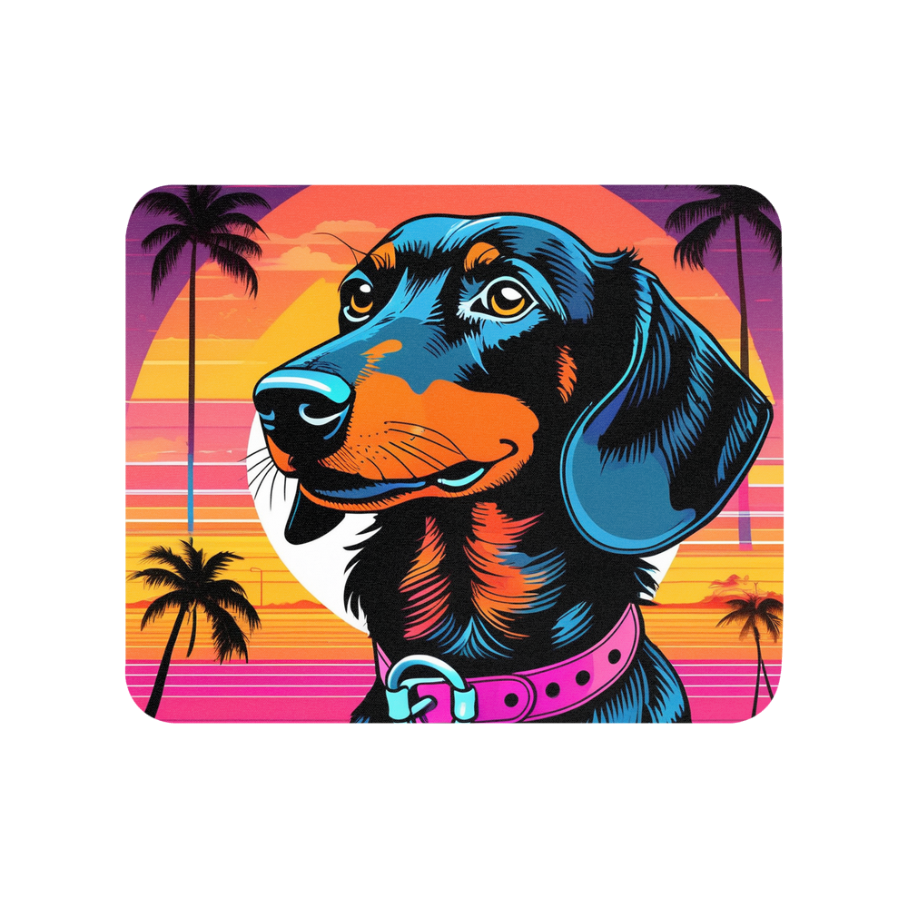 PugMug Custom Black Dachshund Mouse Pad