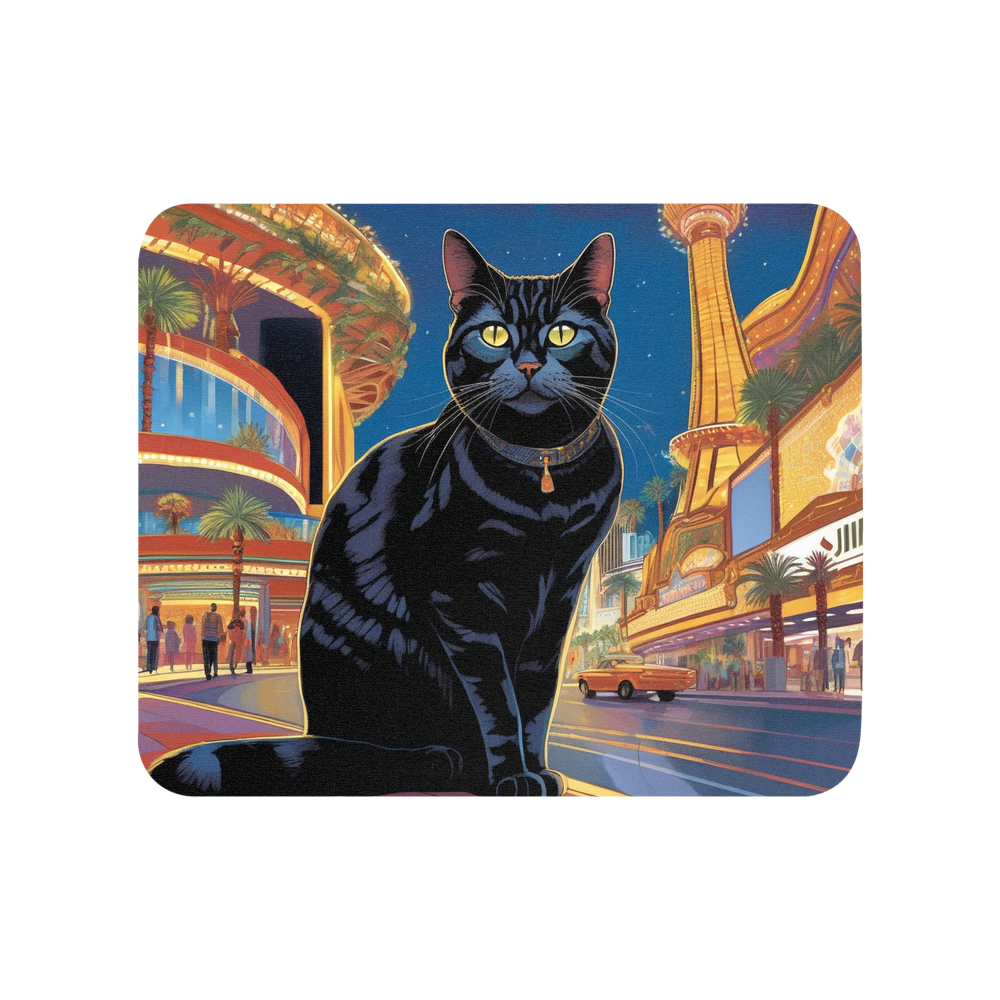 PugMug Custom Black American Shorthair Cat Mouse Pad