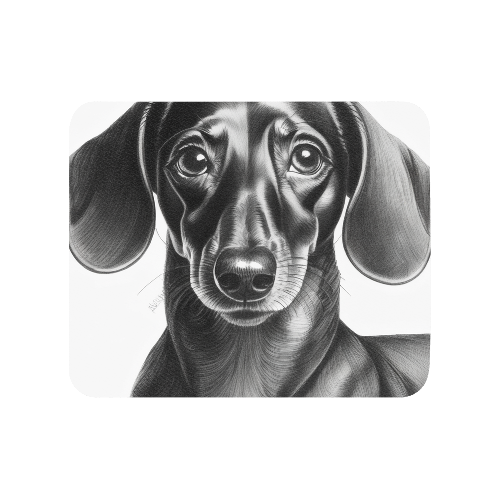 PugMug Custom Black Dachshund Mouse Pad