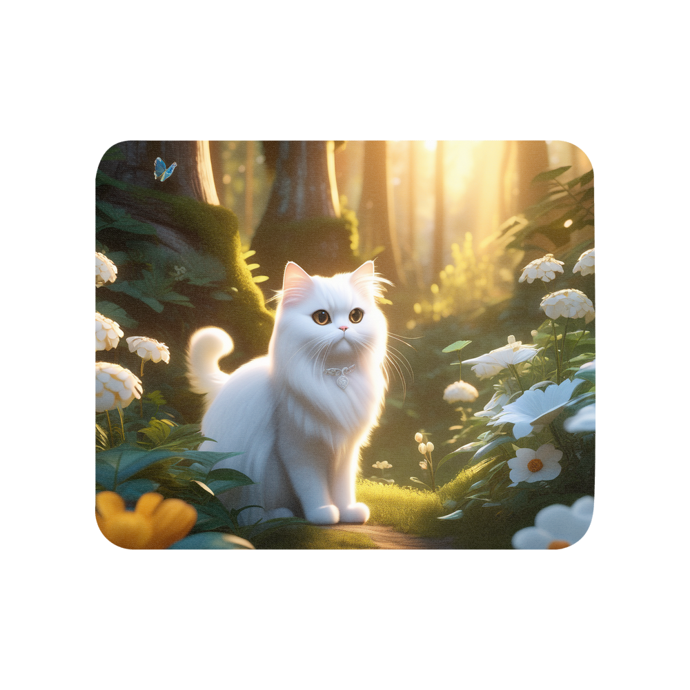 PugMug Custom White Persian Cat Mouse Pad
