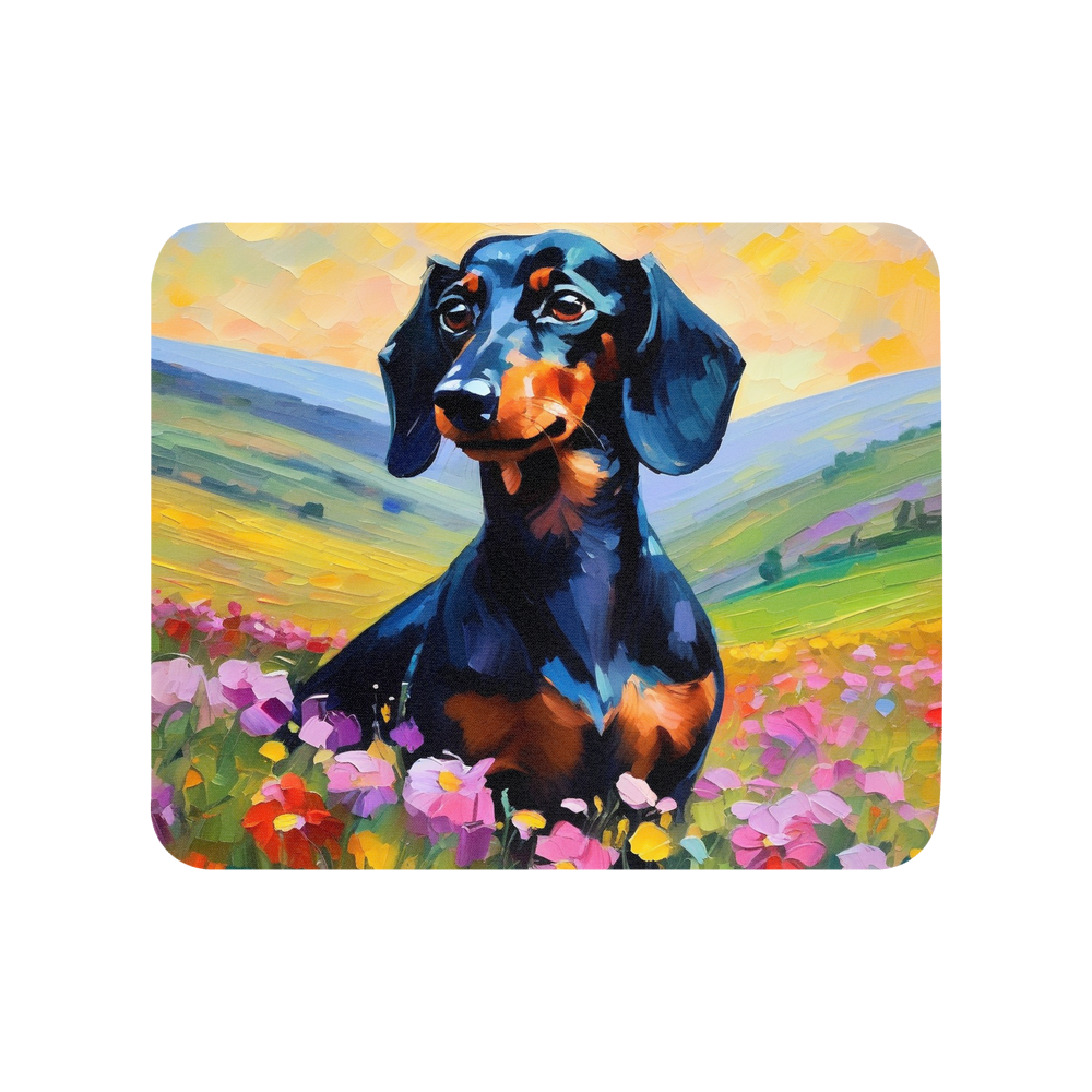 PugMug Custom Black Dachshund Mouse Pad