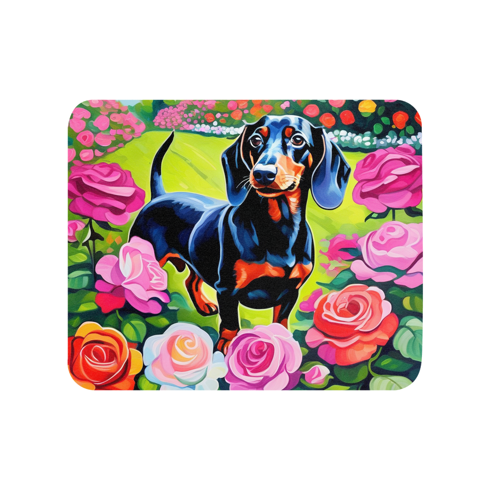 PugMug Custom Black Dachshund Mouse Pad