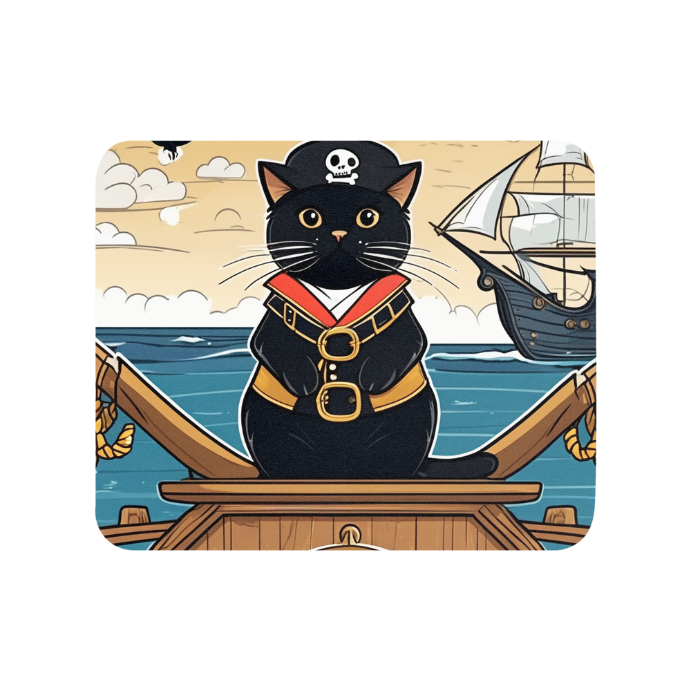 PugMug Custom Black Scottish Fold Cat Mouse Pad